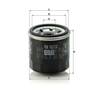 Фильтр масляный MANN-FILTER W 67/2